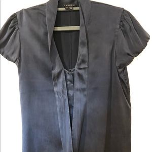 Theory Blue Silk Blouse Size S